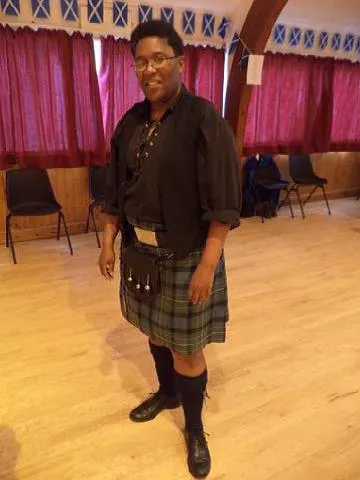 Alfie, in kilt