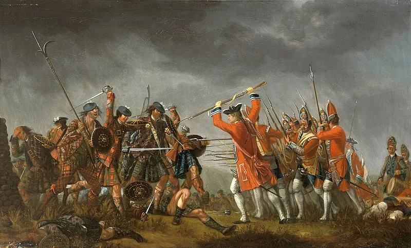 An Incident in the Rebellion of 1745, an oil on canvas, painting by David Morier depicting the 1746 Battle of Culloden