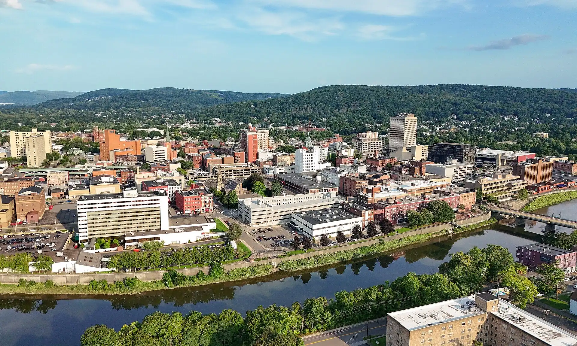 Skyline of Binghamton, New York, USA