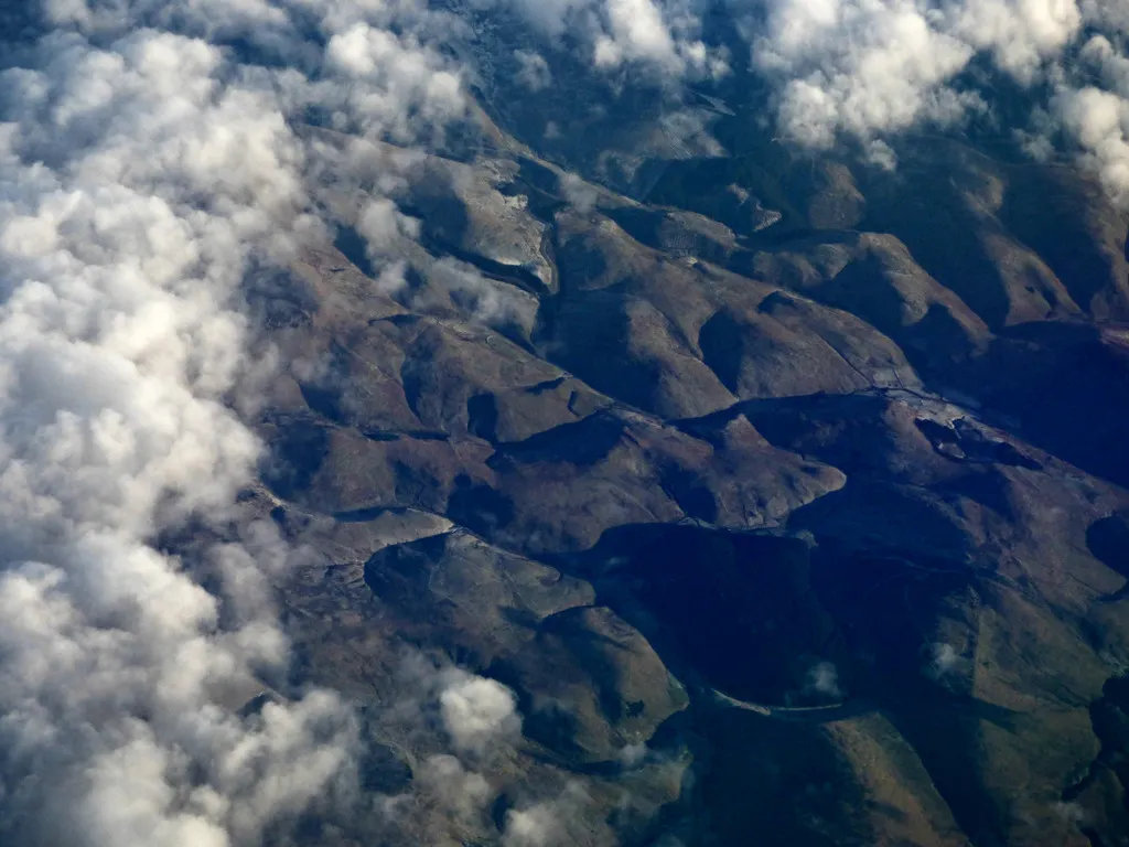 The Cheviot Hills immediately south of the Scotland/England border