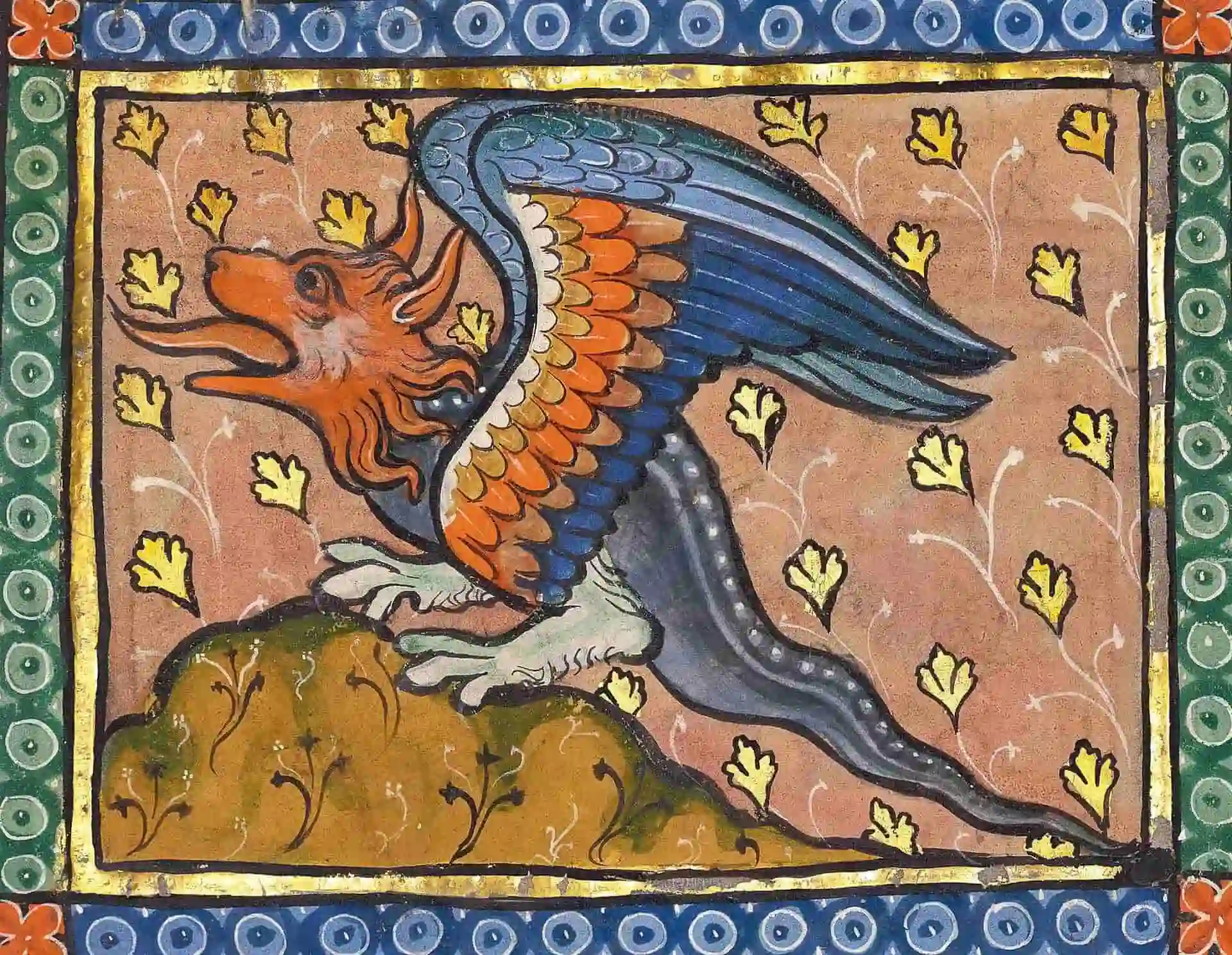 A dragon c. 1270 Hugh of Fouilloy's Bestiary
