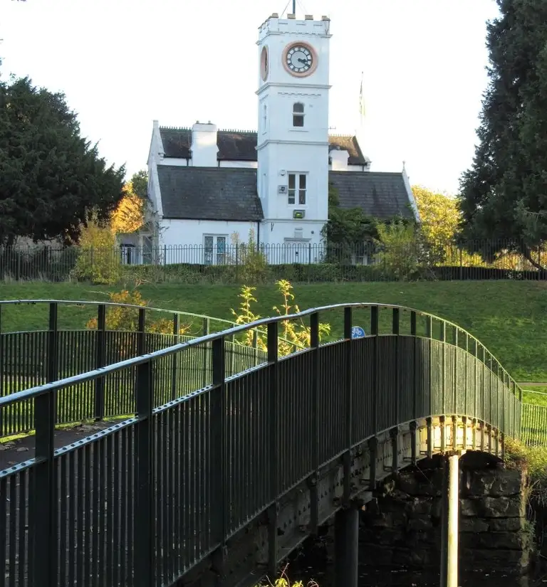 Darlington, South park scene with footbridge