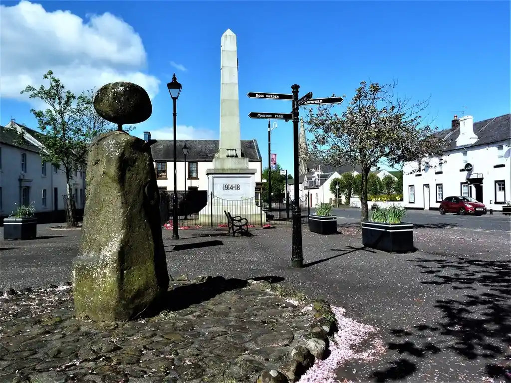 The Dagon Stone - In 1821 William Morton, a local blacksmith attached a round sandstone ball to the top