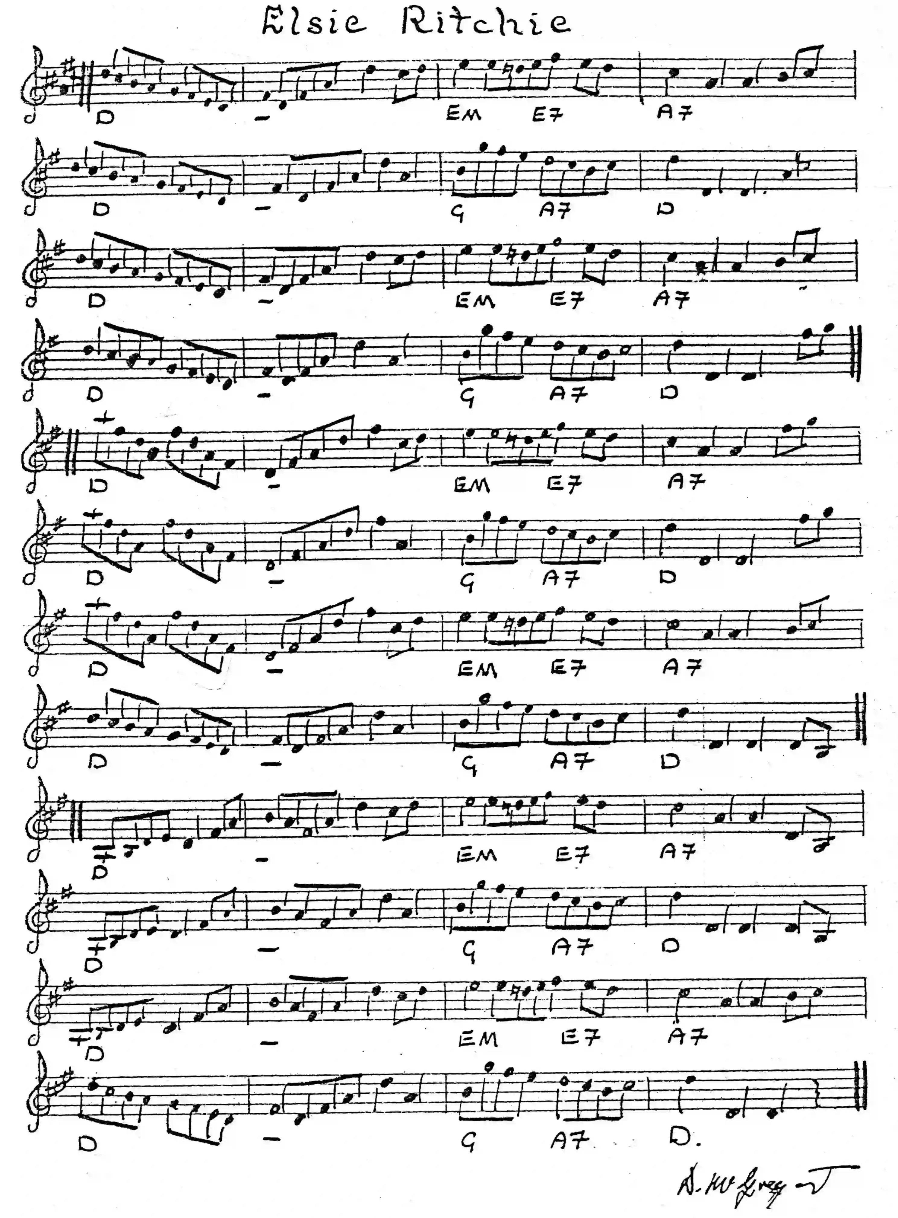 Elsie Ritchie Music (Composer's Manuscript) Full Size