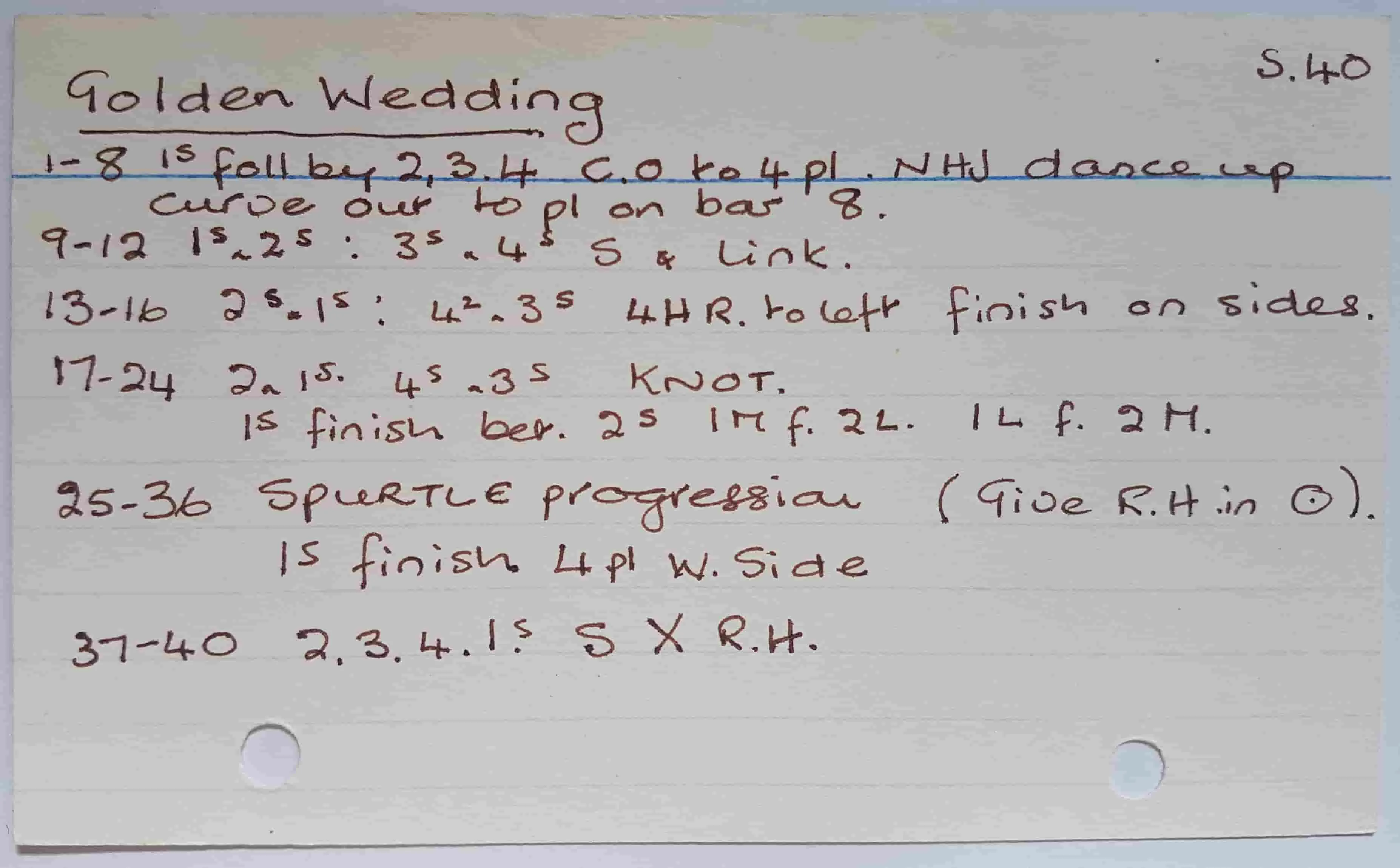 The Golden Wedding Strathspey Crib