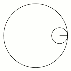 hypocycloid traced as the smaller black circle