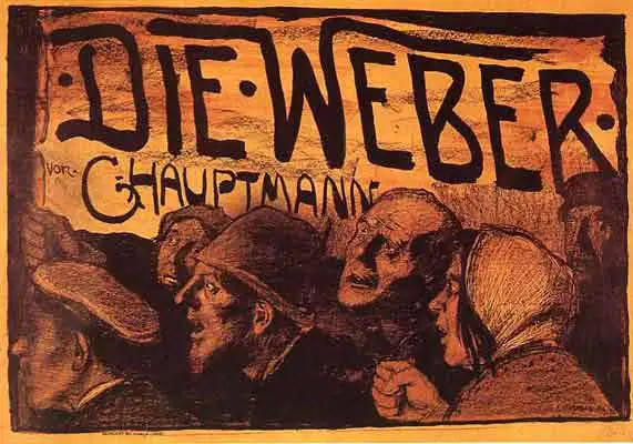'Die Weber' (The Weavers) Poster For Hauptmann's Play by Emil Orlik