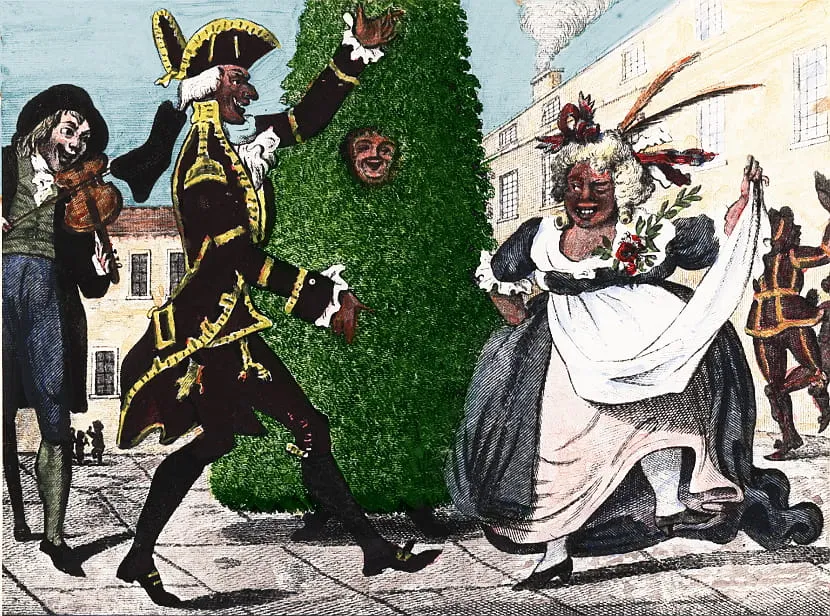 The 1795 engraving of a Jack in the Green, perhaps by Isaac Cruikshank