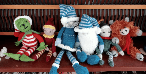 The Knitwits - A Selection Of Lesley Gousmett's Knitted Figures In Knitted Wool