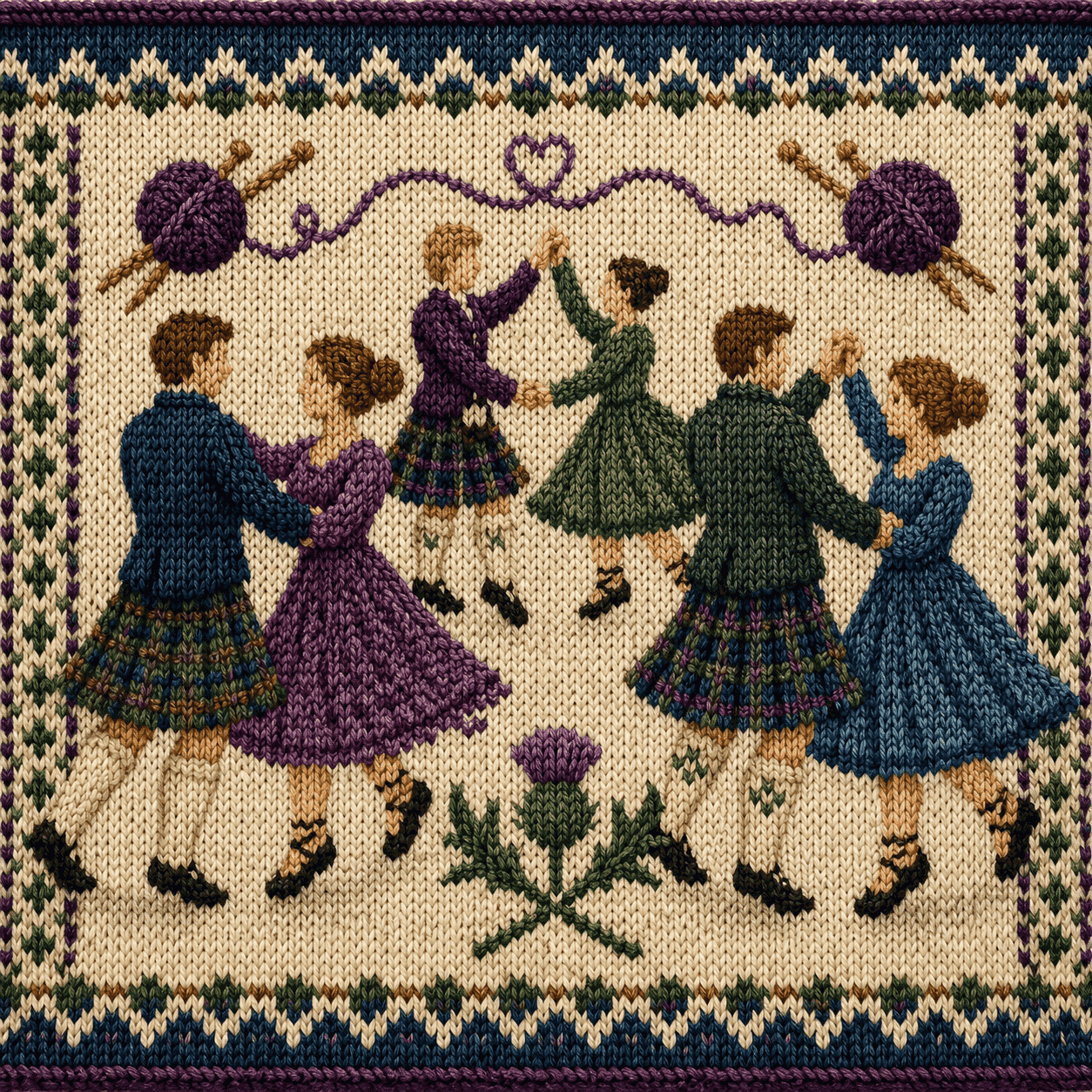 Knitwork - Dancing Depicted In Knitted Wool