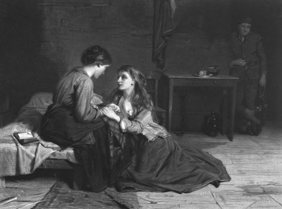 Effie and Jeannie Deans in prison, Robert Herdman, 1873