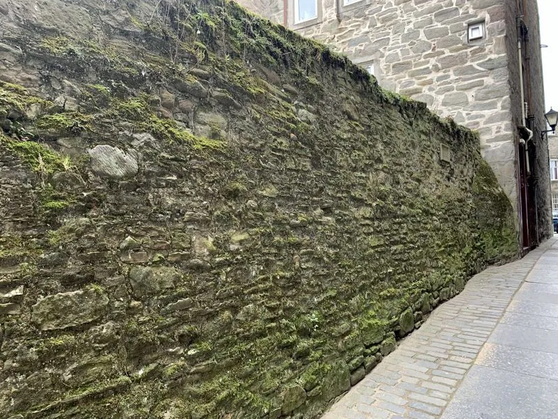 Part of the medieval city wall in Perth, Scotland