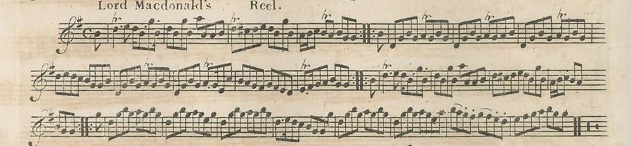 Lord MacDonald's Reel Music Sheet