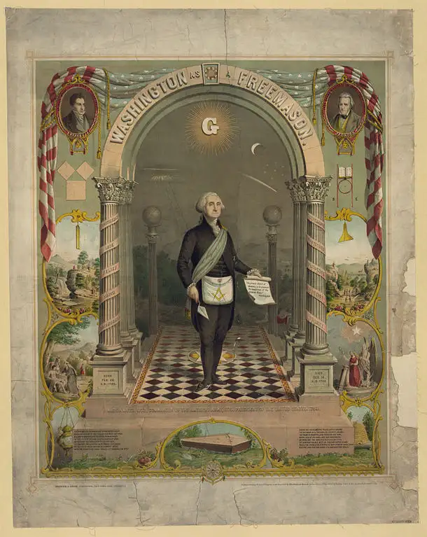 Master Mason wearing a ceremonial apron