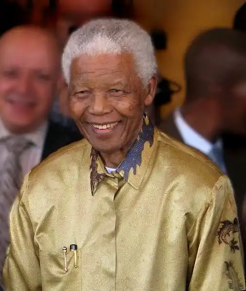 Nelson Mandela in Johannesburg, Gauteng, on 13 May 2008