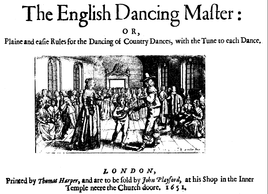 Title page of the 1st edition of The Dancing Master (1651)