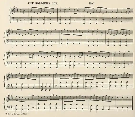 The Soldier's Joy, musical score