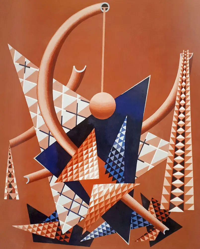 digital photograph of a reproduction of a painting called Triangles