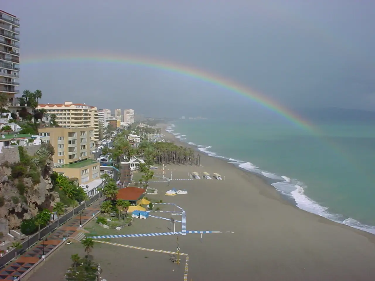Rainbow over Playamar Beach, Torremolinos, 2010