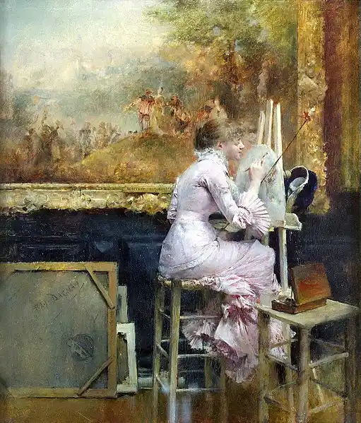 Watercolourist in the Louvre
